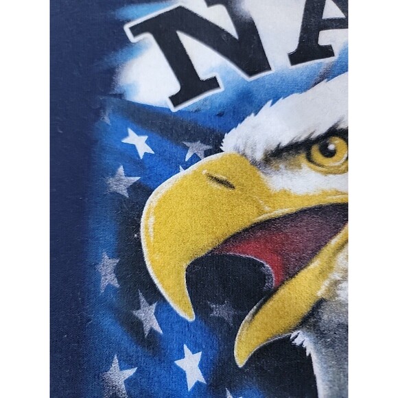 Grunt Apparel Sweatshirt Mens L Navy Blue Eagle Banner Seal Patriotic VTG Y2K - Picture 6 of 13